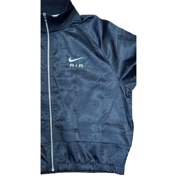 Nike Sz S Jacket Nike Air Swoosh Logo Satin Black Coat Athleisure Athletic Tech - Picture 6 of 7